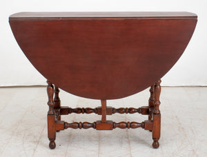 Jacobean Style Mahogany Oval Drop Leaf Table (9382015762739)