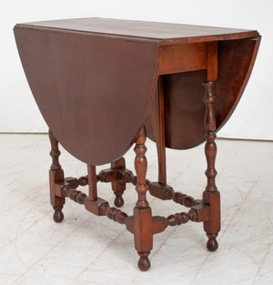 Jacobean Style Mahogany Oval Drop Leaf Table (9382015762739)