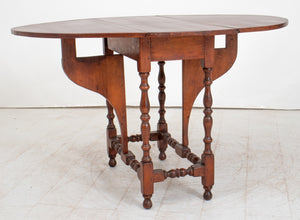 Jacobean Style Mahogany Oval Drop Leaf Table (9382015762739)