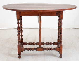 Jacobean Style Mahogany Oval Drop Leaf Table (9382015762739)