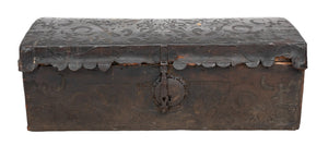 Spanish Revival Tooled Leather Wood Chest, 19th C (9551291744563)