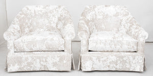 Thad Hayes Designed Velvet Swivel Armchairs, Pair (9320985592115)