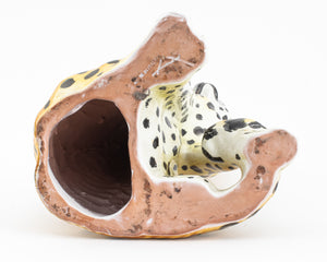 Italian Glazed Ceramic Seated Leopard Sculpture (9382064980275)