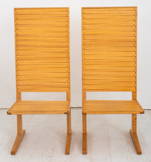 Nakashima Style Maple & Cherry Side Chairs, Pair (9458316017971)