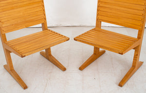 Nakashima Style Maple & Cherry Side Chairs, Pair (9458316017971)