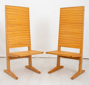 Nakashima Style Maple & Cherry Side Chairs, Pair (9458316017971)