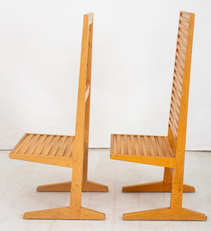 Nakashima Style Maple & Cherry Side Chairs, Pair (9458316017971)