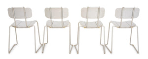 Italian Post-Modern Aluminum Side Chairs, 4 (9551308849459)