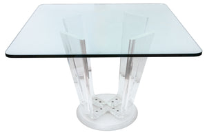 Modern Lucite Dining Table With Glass Top (9415730463027)