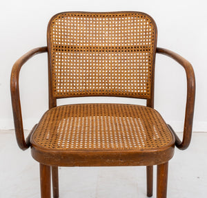 Set of Three Josef Hoffman for Thonet Cane Paneled Bentwood Side Chairs (9552531620147)