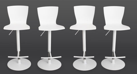 Scavolini White Swivel Barstools with Footrest, 4