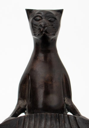 After Diego Giacometti Brass Cat Butler Sculpture (9467576320307)