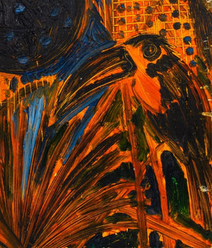 Hunt Slonem "Palms & Toucans" Oil on Canvas, 1989 (9352301314355)