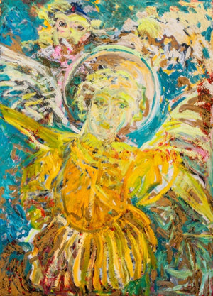 Hunt Slonem "Angel" Oil on Canvas,1985 (9352242921779)