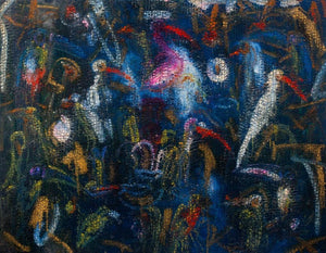 Hunt Slonem "Hornbills" Oil on Canvas, 1995 (9347582886195)