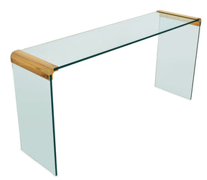 Leon Rosen for Pace Glass Waterfall Console Table (9552437444915)