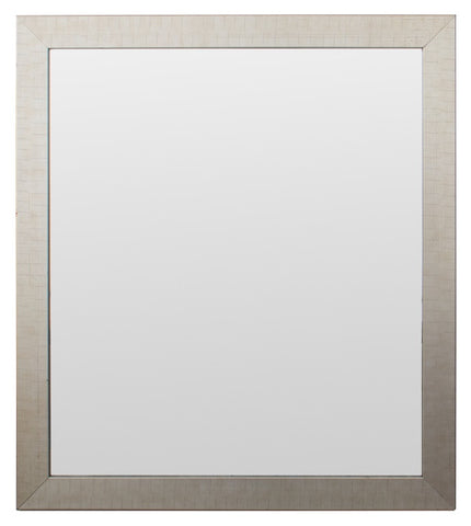 Modern Silvered Metal Beveled Wall Mirror