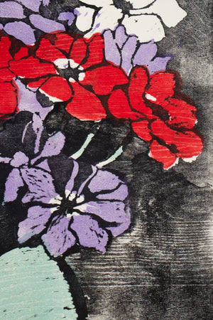 Emilio Sanchez "Anemones" Woodcut in Colors (9553855217971)