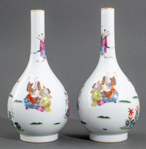 Chinese Daoguang Mark Immortal Vases, Pair (9419803001139)