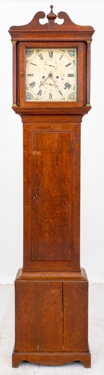 George III Style Oak Long Case Clock, 19th C. (9458362351923)