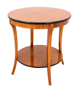 Art Deco Style Birdseye Maple Round Side Table (9553839391027)