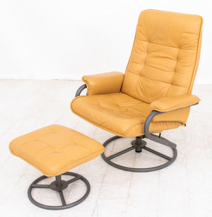 ChairWorks Reclining Swivel Armchair & Ottoman (9414723076403)