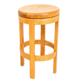 Swivel Oak Kitchen Bar Stools, Pair (9553893654835)