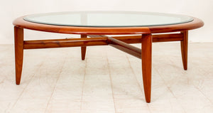 Tihany for Pace Glass-Topped Mahogany Low Table (9419833278771)