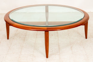 Tihany for Pace Glass-Topped Mahogany Low Table (9419833278771)