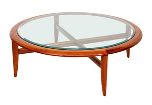 Tihany for Pace Glass-Topped Mahogany Low Table (9419833278771)