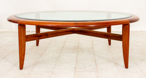 Tihany for Pace Glass-Topped Mahogany Low Table (9419833278771)