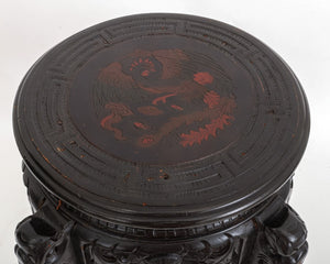 Chinese Lacquered Wood Stool (9432736530739)