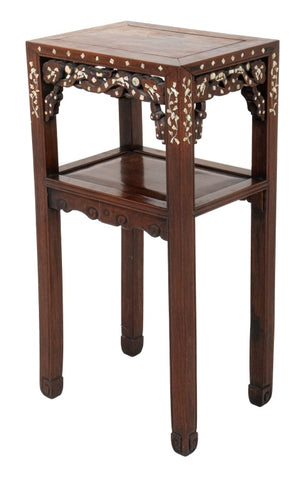 Chinese Padauk Mother-of-Pearl Inlaid Side Table