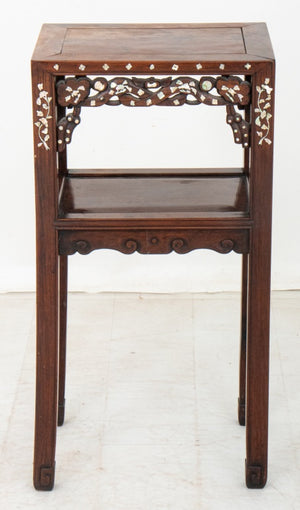 Chinese Padauk Mother-of-Pearl Inlaid Side Table (9669396627763)