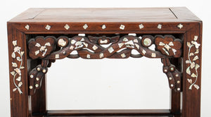 Chinese Padauk Mother-of-Pearl Inlaid Side Table (9669396627763)