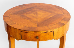 Italian Walnut Circular Lamp Table (9553962533171)