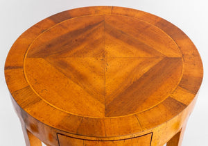 Italian Walnut Circular Lamp Table (9553962533171)