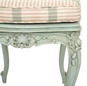 Louis XV Style Painted and Upholstered Foot Stool (9554680545587)