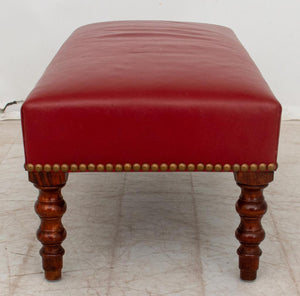 George Smith Style Red Leather Ottoman / Bench (9554694439219)