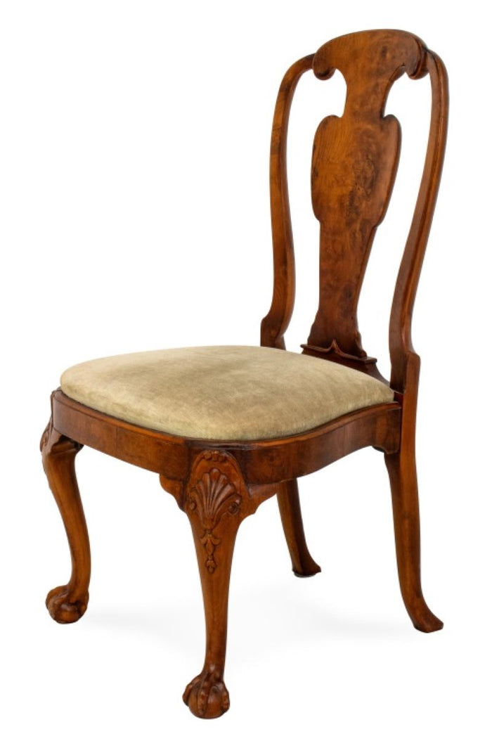 George II Style Burr Elm and Walnut Chair