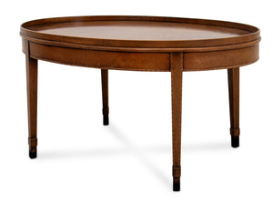 Federal Style Mahogany Oval Low Table (9557136834867)