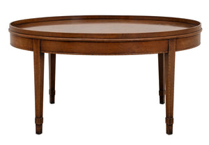 Federal Style Mahogany Oval Low Table (9557136834867)