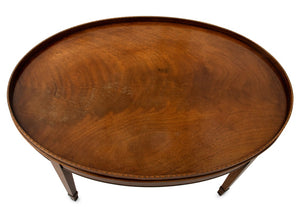 Federal Style Mahogany Oval Low Table (9557136834867)