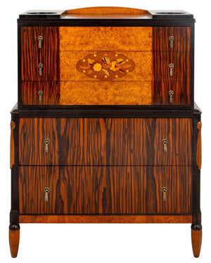 Art Deco Coromandel and Marquetry Chest on Chest (9433360630067)