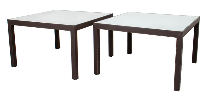 Mirrored Top Square Dining or Cocktail Tables, Pair