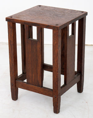 Arts and Crafts Oak Side Table (9557111898419)