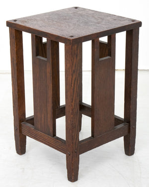 Arts and Crafts Oak Side Table (9557111898419)