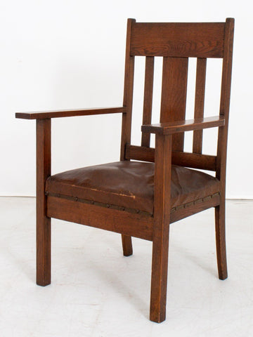 Arts and Crafts Stickley Style Oak Armchair