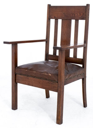 Arts and Crafts Stickley Style Oak Armchair (9557130150195)