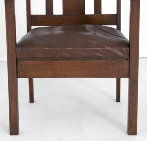 Arts and Crafts Stickley Style Oak Armchair (9557130150195)